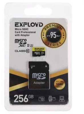 Карта памяти microSDXC 256Gb Exployd, Class10, UHS-1 Premium Карта памяти microSDXC 256Gb Exployd, Class10, UHS-1 Premium